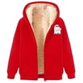 thumbnail image 1 of Women Hoodies Halloween Unisex Patterned Zip Up Sweatshirt Long Sleeve Pullover Tops With Pockets Fleece Lined Warm Apparel Red M, 1 of 3