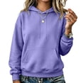thumbnail image 1 of Women Hoodies Long Sleeve Sweatshirts Oversized Sweaters Fleece Hooded Crewneck Shirts Fall Winter Outfits Pocket,M, 1 of 6