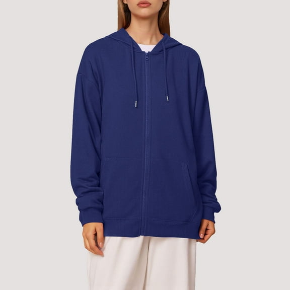 Women Hoodies Navy Zip Up Hoodie Womens Long Sleeve Womens Pullover Hoodie Cute Womens Hoodies XS