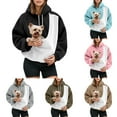 thumbnail image 1 of Women Hoodies Oversized Cute Hooded Sweatshirt with Sling Pocket Front Dogs Cats Pullover Casual Fall Winter Daily Comfortable Hoodies for Women Black XL, 1 of 7