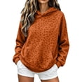 thumbnail image 1 of Womens Leopard Print Pullover Hoodie Loose Fit Long Sleeve Cheetah Sweatshirt Casual Streetwear Top Brick Red L, 1 of 4