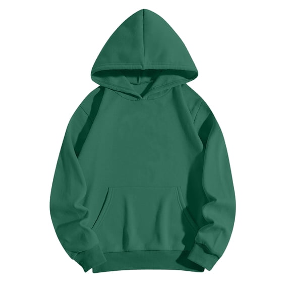 Women Hoodies Sweatshirts Sweaters Fleece Hooded Oversized Long Sleeve Crewneck Shirts Fall Winter Outfits Pocket Dark Green 3XL