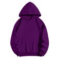 thumbnail image 1 of Women Hoodies Sweatshirts Sweaters Fleece Hooded Oversized Long Sleeve Crewneck Shirts Fall Winter Outfits Pocket Dark Purple 3XL, 1 of 5