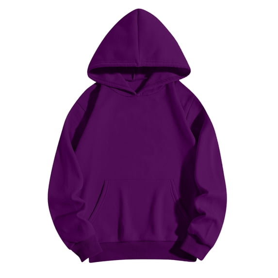 Women Hoodies Sweatshirts Sweaters Fleece Hooded Oversized Long Sleeve Crewneck Shirts Fall Winter Outfits Pocket Dark Purple 3XL