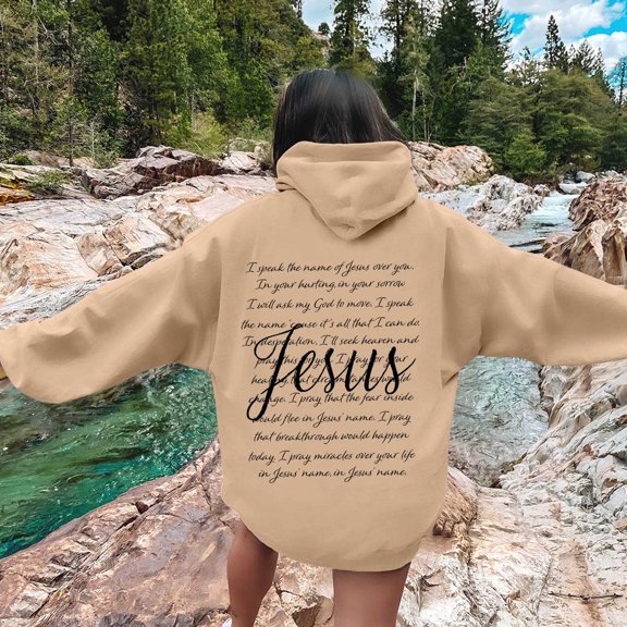 Women Hoodies Word Graphic Sweatshirts Vintage Hoodie Trendy Sweatshirts Preppy Clothes Long Sleeve Tops Durable for Daily