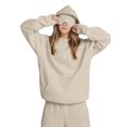 thumbnail image 1 of Women Hoodies with Eye Mask Oversized Long Sleeve Comfy Casual Basic Pullover Sweatshirts Fall Outfits Y2K Clothes Apricot Color 4XL, 1 of 7