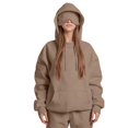 thumbnail image 1 of Women Hoodies with Eye Mask Oversized Long Sleeve Comfy Casual Basic Pullover Sweatshirts Fall Outfits Y2K Clothes Camel Color M, 1 of 8