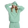 thumbnail image 1 of Women Hoodies with Eye Mask Oversized Long Sleeve Comfy Casual Basic Pullover Sweatshirts Fall Outfits Y2K Clothes Light Green M, 1 of 7