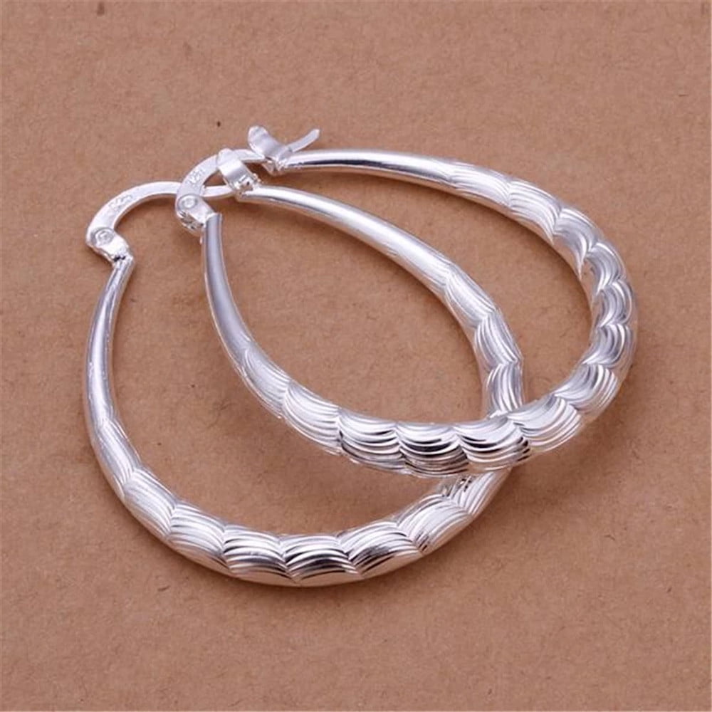 Sterling Silver Oval Hoops High Quality Stylish Hoop Earrings