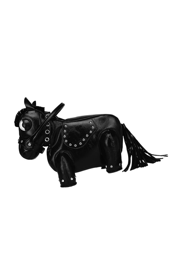 Women Horse Shape Crossbody Bag PU Leather Funny Cartoon Shoulder Bags Ladies Rivet Purse Handbag
