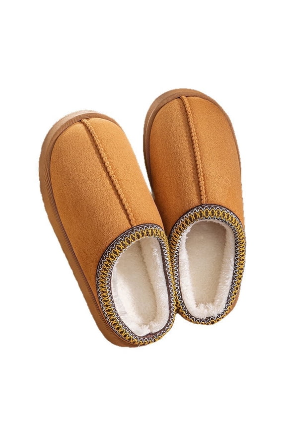 Women House Bedroom Slippers,Hard Sole Thick Platform Shoes Indoor Outdoor with Fuzzy Lining Memory Foam Slip On Size 7