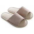 thumbnail image 1 of Women House Indoor Slippers Home Winter Warm Linen Plaid Shoes Sandals Anti-Slip, 1 of 7
