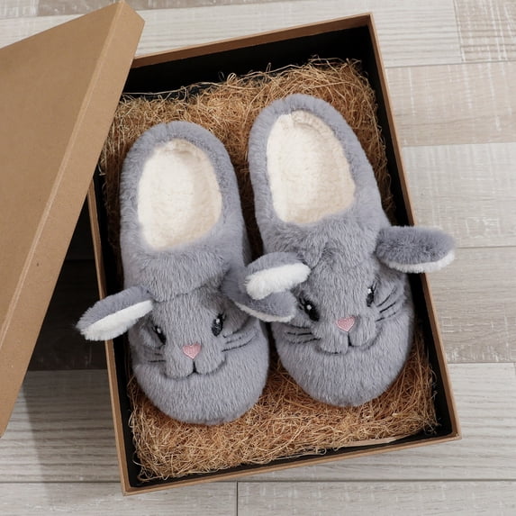 Women House Indoor Slippers Trendy Fall Winter Closed Toe Warm Flat Slippers Soft Cute Non-Slip Indoor Outdoor Slides Versatile Footwear for Women Teens Daily Leisure Wear