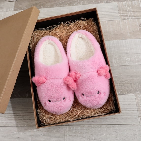 Women House Indoor Slippers Trendy Fall Winter Closed Toe Warm Flat Slippers Soft Cute Non-Slip Indoor Outdoor Slides Versatile Footwear for Women Teens Daily Leisure Wear