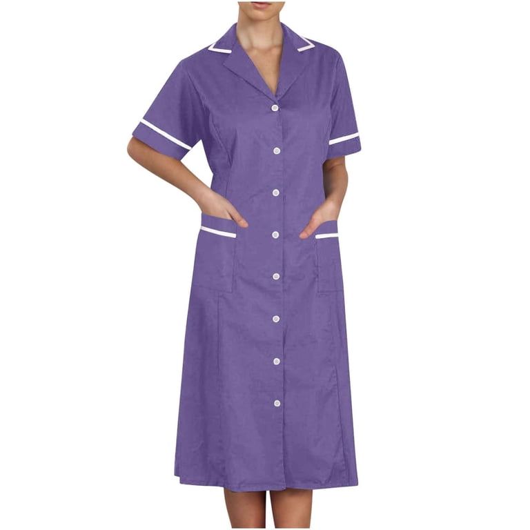 knee length dresses for ladies Organic Cotton Meissa Housekeeping Dress – Hotel Uniform Shop main image 0