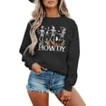 thumbnail image 1 of Women Howdy Western Cowboy Skeleton Sweatshirt, Retro Halloween Oversized Crewneck Pullover, 1 of 7