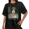 thumbnail image 1 of Women I Got That Dog In Me German Shorthaired Pointer Meme Graphic Tees T Shirt Tops Round Neck Cotton Washed T Shirt Black S-2XL Plus Size, 1 of 5