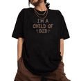 thumbnail image 1 of Women I'm A Child Of God Graphic Relaxed Fit Casual Tee Christian Religious T Shirt Top Short Sleeve Round Neck Black S-5XL, 1 of 5