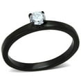 thumbnail image 1 of Women IP Black Stainless Steel Ring with AAA Grade CZ in Clear - Size 8, 1 of 1