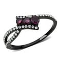 thumbnail image 1 of Women IP Black Stainless Steel Ring with AAA Grade CZ in Fuchsia - Size 6, 1 of 1