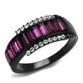 thumbnail image 1 of Women IP Black Stainless Steel Ring with Top Grade Crystal in Amethyst - Size 6, 1 of 1