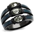 thumbnail image 1 of Women IP Black Stainless Steel Ring with Top Grade Crystal in Black Diamond - Size 7, 1 of 1