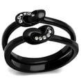 thumbnail image 1 of Women IP Black Stainless Steel Ring with Top Grade Crystal in Clear - Size 7, 1 of 1