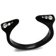 thumbnail image 1 of Women IP Black Stainless Steel Ring with Top Grade Crystal in Clear - Size 8, 1 of 1
