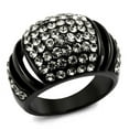 thumbnail image 1 of Women IP Black Stainless Steel Ring with Top Grade Crystal in Hematite - Size 8, 1 of 1