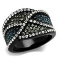 thumbnail image 1 of Women IP Black Stainless Steel Ring with Top Grade Crystal in Montana - Size 8, 1 of 1