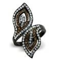 thumbnail image 1 of Women IP Black Stainless Steel Ring with Top Grade Crystal in Smoked Quartz - Size 8, 1 of 1