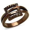 thumbnail image 1 of Women IP Coffee Light Brass Ring with AAA Grade CZ in Light Coffee - Size 5, 1 of 1