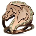 thumbnail image 1 of Women IP Coffee Light Stainless Steel Ring with Top Grade Crystal in Citrine Yellow - Size 5, 1 of 1