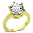 thumbnail image 1 of Women IP Gold Stainless Steel Ring with AAA Grade CZ in Clear - Size 10, 1 of 1