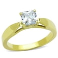 thumbnail image 1 of Women IP Gold Stainless Steel Ring with AAA Grade CZ in Clear - Size 10, 1 of 1