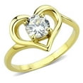 thumbnail image 1 of Women IP Gold Stainless Steel Ring with AAA Grade CZ in Clear - Size 5, 1 of 1