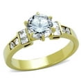 thumbnail image 1 of Women IP Gold Stainless Steel Ring with AAA Grade CZ in Clear - Size 5, 1 of 1