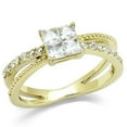 thumbnail image 1 of Women IP Gold Stainless Steel Ring with AAA Grade CZ in Clear - Size 6, 1 of 1