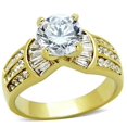 thumbnail image 1 of Women IP Gold Stainless Steel Ring with AAA Grade CZ in Clear - Size 7, 1 of 1