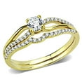 thumbnail image 1 of Women IP Gold Stainless Steel Ring with AAA Grade CZ in Clear - Size 7, 1 of 1