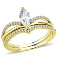 thumbnail image 1 of Women IP Gold Stainless Steel Ring with AAA Grade CZ in Clear - Size 9, 1 of 1