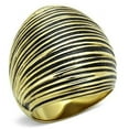 thumbnail image 1 of Women IP Gold Stainless Steel Ring with Epoxy in Jet - Size 5, 1 of 1