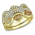 thumbnail image 1 of Women IP Gold Stainless Steel Ring with Synthetic in Light Peach - Size 9, 1 of 1