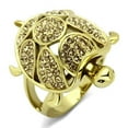 thumbnail image 1 of Women IP Gold Stainless Steel Ring with Top Grade Crystal in Citrine Yellow - Size 6, 1 of 1