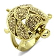 thumbnail image 1 of Women IP Gold Stainless Steel Ring with Top Grade Crystal in Citrine Yellow - Size 9, 1 of 1