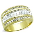 thumbnail image 1 of Women IP Gold Stainless Steel Ring with Top Grade Crystal in Clear - Size 10, 1 of 1