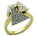 thumbnail image 1 of Women IP Gold Stainless Steel Ring with Top Grade Crystal in Clear - Size 7, 1 of 1