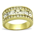 thumbnail image 1 of Women IP Gold Stainless Steel Ring with Top Grade Crystal in Clear - Size 8, 1 of 1