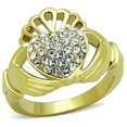 thumbnail image 1 of Women IP Gold Stainless Steel Ring with Top Grade Crystal in Clear - Size 9, 1 of 1