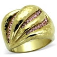 thumbnail image 1 of Women IP Gold Stainless Steel Ring with Top Grade Crystal in Light Rose - Size 6, 1 of 1